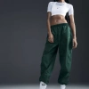 Nike Women's  Sportswear Essential Mid-rise Oversized Woven Jogger Pants In Gorge Green/sail