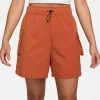 Nike Sportswear Essential Woven High Waist Shorts In Burnt Sunrise/sail