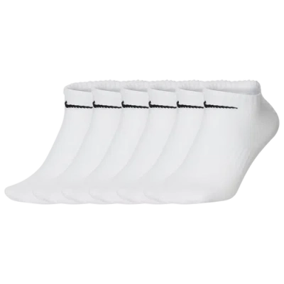 Nike Womens  Everyday Lightweight No Show Socks 6pk In White/black