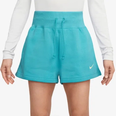 Nike Womens  Fleece Hr Shorts In Aqua/white