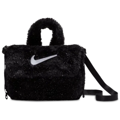 Nike Womens  Fur Crossbody Bag In Black