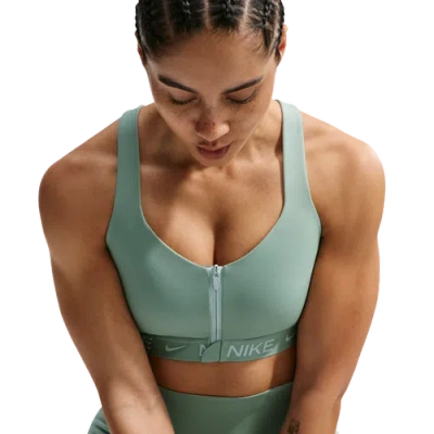 Nike Womens  Indy High Support Zip Bra In Green