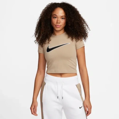 Nike Womens  Nsw Baby T-shirt In Khaki/khaki