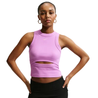 Nike Womens  Nsw Chill Knit Rib Tank In Purple