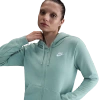 Nike Club Womens Long Sleeve Fleece Zipper Active Hoodie In Blue