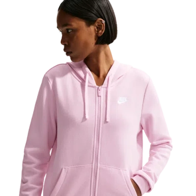 Nike Womens  Nsw Club Fleece Fz Hoodie In Pink