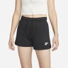 Nike Plus Size Sportswear Club Fleece Mid-rise Pull-on Shorts In Black/white