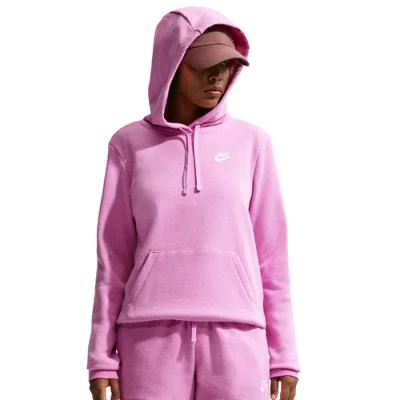 Nike Womens  Nsw Club Fleece Po Hoodie In Pink