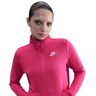 Nike Womens  Nsw Club Fleece Quarter Zip In Pink