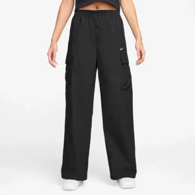 Nike Womens  Nsw Essential Woven Cargo Pants In Black/white