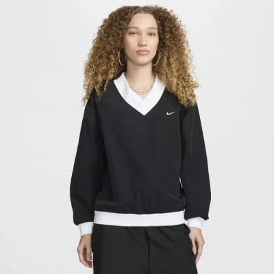 NIKE WOMENS NIKE NSW ESSENTIAL WOVEN LONG SLEEVE V-NECK CREW