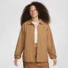 Nike Women's  Sportswear Essential Oversized Uv Woven Coaches' Jacket In Flax/black