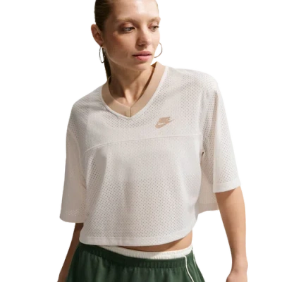 Nike Womens  Nsw Heritage Festival Crop Mesh Jersey In White