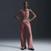 Nike Women's  Sportswear Phoenix Fleece High-waisted Wide-leg Logo Pants In Canyon Pink