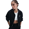 Nike Womens  Nsw Phoenix Fleece Loose Crop Fz Hoodie In Black