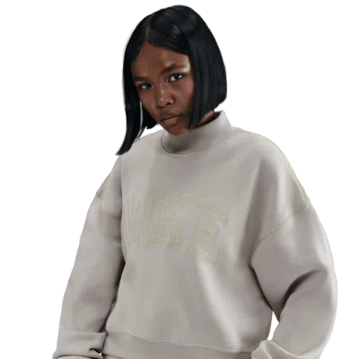 Nike Womens  Nsw Phoenix Fleece Mock Neck In Gray