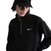 Nike Womens  Nsw Phoenix Fleece Oversized Long Quarter-zip In Black/sail