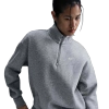 Nike Womens  Nsw Phoenix Fleece Oversized Long Quarter-zip In Dk Grey Heather/sail