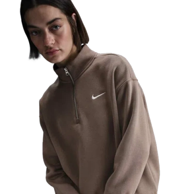 NIKE WOMENS NIKE NSW PHOENIX FLEECE OVERSIZED LONG QUARTER-ZIP