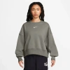 Nike Phoenix Fleece Crewneck Sweatshirt In Gray