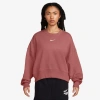 Nike Phoenix Fleece Crewneck Sweatshirt In Pink/sail