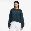Nike Phoenix Oversize Logo Fleece Sweatshirt In Armory Navy/black