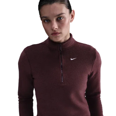 Nike Womens  Nsw Phoenix Plush Long Sleeve T-shirt In Red