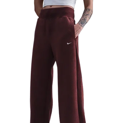 Nike Womens  Nsw Phoenix Plush Wide Pants In Burgundy