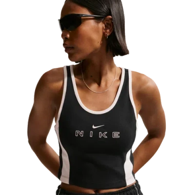 Nike Logo-print Sleeveless Top In Black