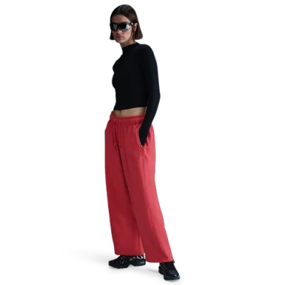 Nike Womens  Nsw Street Oh Fleece Pants In Lt Univ Red Htr/heather