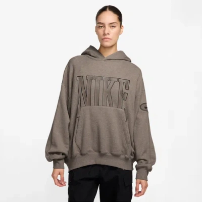 Nike Womens  Nsw Street Oos Pullover Hoodie In Mink Brown