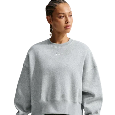 Nike Womens  Nsw Style Fleece Crew Oos In Gray