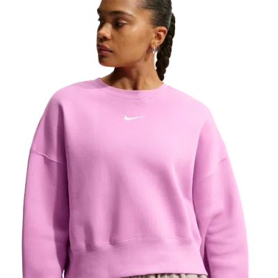 Nike Womens  Nsw Style Fleece Crew Oos In Purple