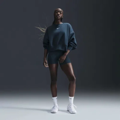 Nike Womens  Nsw Style Fleece Crew Oos In Armory Navy/sail