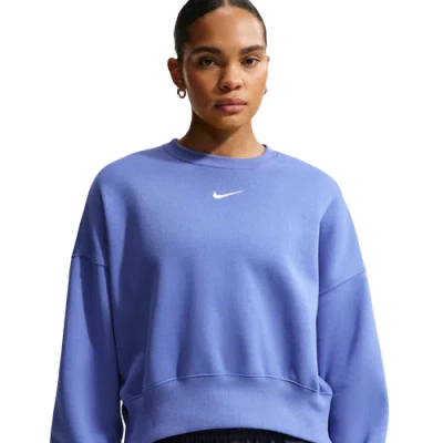 Nike Womens  Nsw Style Fleece Crew Oos In Blue