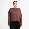 Nike Phoenix Fleece Crewneck Sweatshirt In Red Sepia/sail
