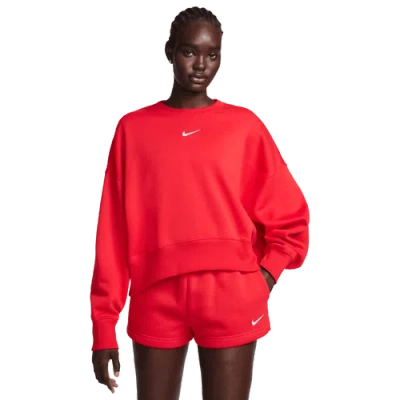 Nike Womens  Nsw Style Fleece Crew Oos In University Red