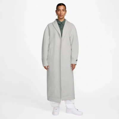 Nike Womens  Nsw Tech Fleece Os Duster In Light Grey Heather/black