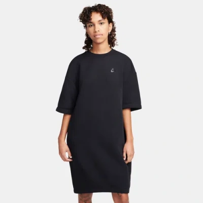 Nike Womens  Nsw Tech Fleece Oversized Dress In Black/black