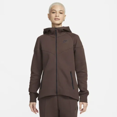 Nike Womens  Nsw Tech Fleece Wr Full-zip Hoodie In Baroque Brown/black