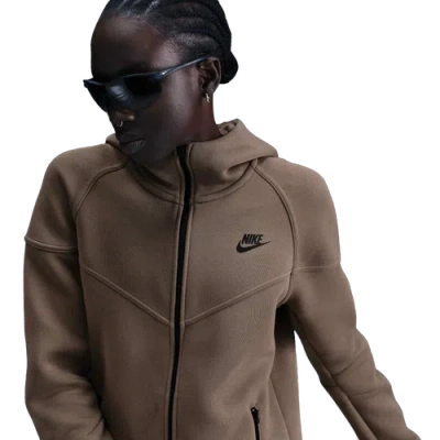 Nike Womens  Nsw Tech Fleece Wr Full-zip Hoodie In Mink Brown/black