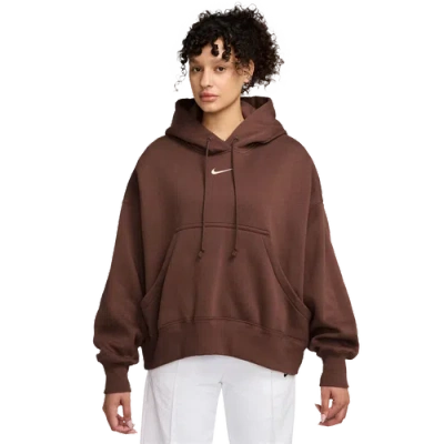 Nike Womens  Phnx Fleece Os Pullover Hoodie In Brown