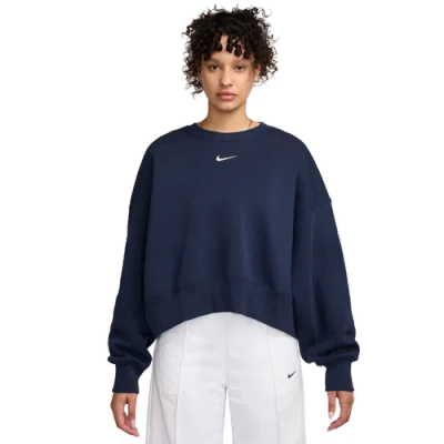 Nike Womens  Phnx Fleece Over Sized Crew In Blue