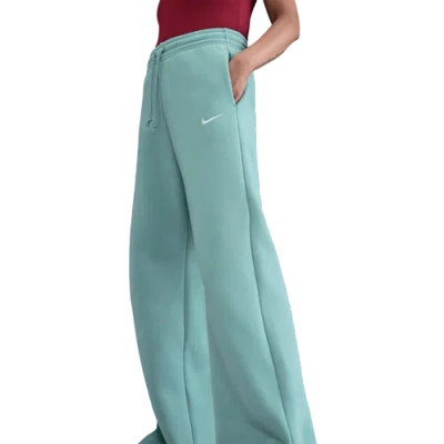 Nike Womens  Phoenix Fleece High Rise Wide Pants In Blue