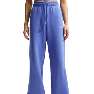 Nike Womens  Phoenix Fleece High Rise Wide Pants In Blue