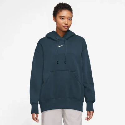 Nike Womens  Phoenix Fleece Hoodie In Armory Navy/white