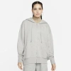 Nike Sportswear Phoenix Fleece Full Zip Hoodie In Dk Grey Heather/sail