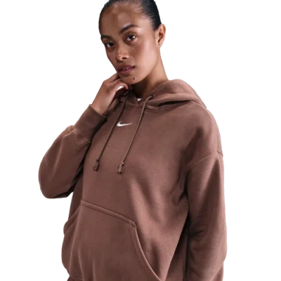 Nike Womens  Phoenix Fleece Os Pullover Hoodie In Brown