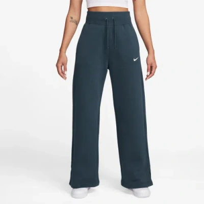Nike Womens  Phoenix High Rise Wide Pants In Armory Navy/sail
