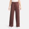 Nike Womens  Phoenix High Rise Wide Pants In Red Sepia/sail
